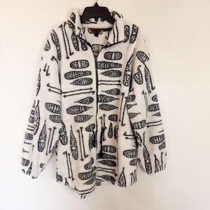 Tsunami Kayak Hiking Fleece Cozy Teddy Jacket 90s y2K Outdoor Large White